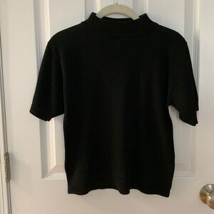 Saint Germaine 100% 3 Ply Silk‎ Black Short Sleeve